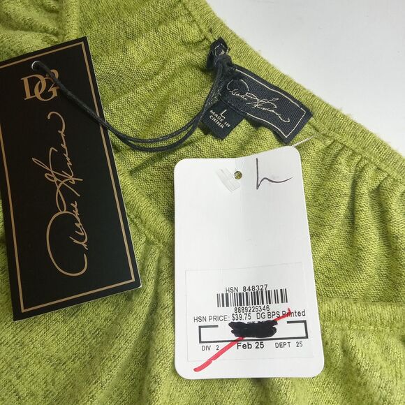 DG2 by Diane Gilman Raglan Sleeve Brushed Sweater Knit Peplum Top, Large - Picture 2 of 9